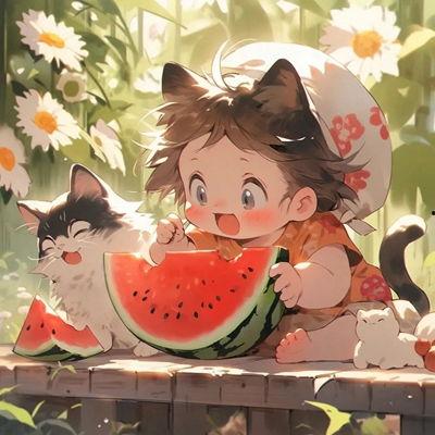 吃瓜頭像動(dòng)漫版男女,動(dòng)漫版男女的趣味對(duì)決